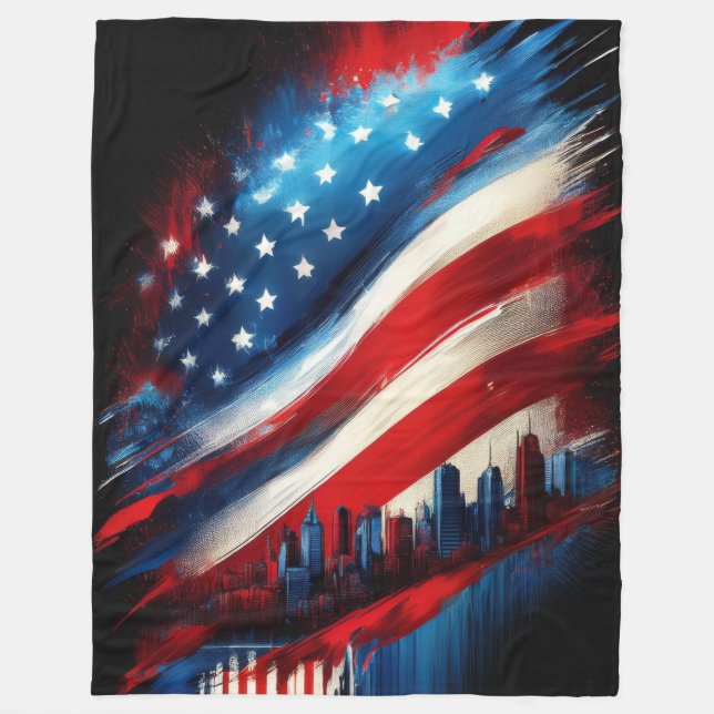 Amerikanische Städte Fleecedecke (Vorderseite)