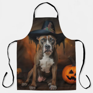 Amerikanische Staffordshire-Kürbisse Halloween Gru Schürze