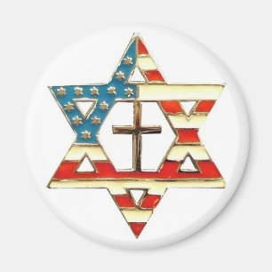 Amerikanische Star von David mit Cross Magnet