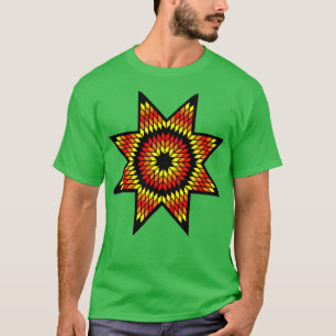 Amerikanische StarQuilt Design Black Fire Color T-Shirt