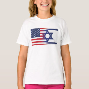 Amerikanische Steht mit Israel-Flagge T-Shirt