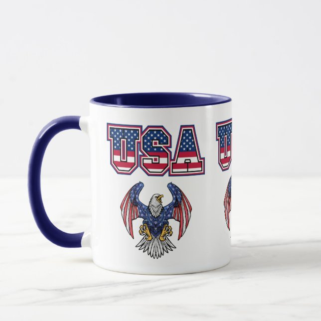 Amerikanische Stolz USA Schild Custom Two-Tone-Kaf Tasse (Links)