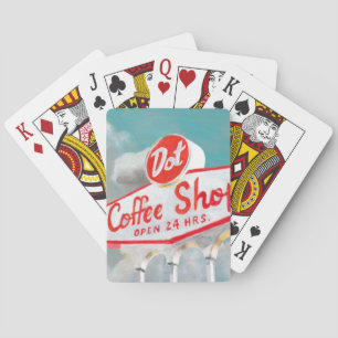 Amerikanische Straße Kaffeeschild Spielkarten