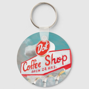 Amerikanische Straße Kaffeeshoplogo Schlüsselanhänger