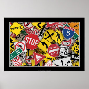 Amerikanische Straßenschilder Poster