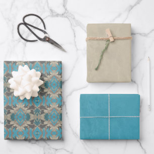 Amerikanische südwestliche gemusterte Kunst und Fa Geschenkpapier Set