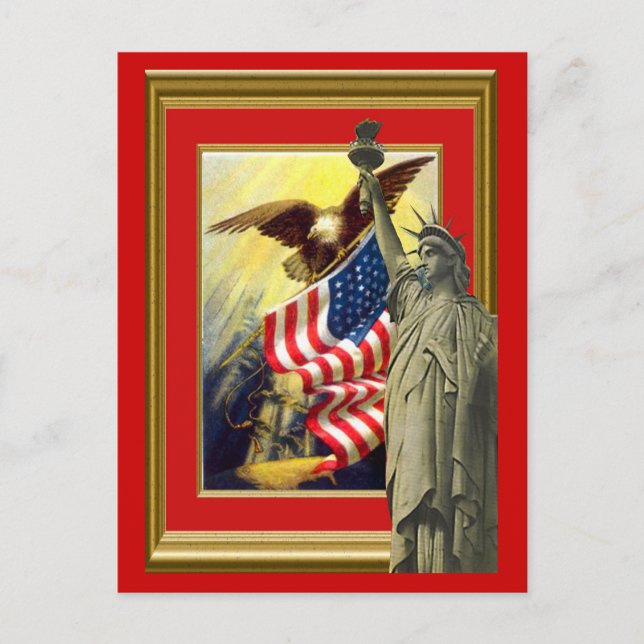 Amerikanische Symbole Postkarte (Vorderseite)