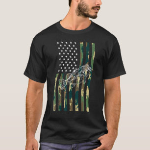 Amerikanische Tarnung Usa-Flagge Angler Bass-Angel T-Shirt