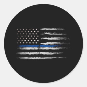 Amerikanische Thin Blue Line Flagge Runder Aufkleber