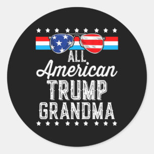 Amerikanische Trump-Oma-amerikanische Fahne Sungle Runder Aufkleber