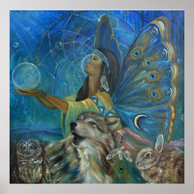 Amerikanische Uhrabbinenmalerei Poster (Vorne)