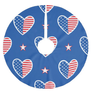 Amerikanische Unabhängigkeit: Patriotisches Vintag Polyester Weihnachtsbaumdecke