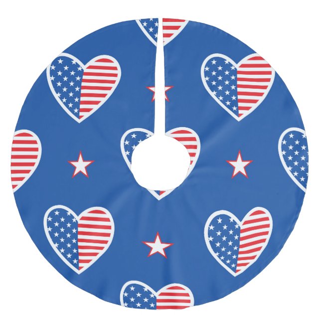 Amerikanische Unabhängigkeit: Patriotisches Vintag Polyester Weihnachtsbaumdecke (Vorderseite)