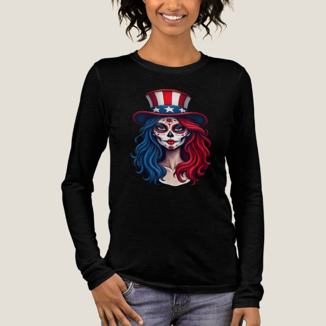 Amerikanische Unabhängigkeitstag American Flag Sug Tri-Blend Shirt (Vorderseite)