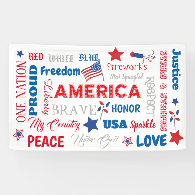 Amerikanische Unabhängigkeitstag Amerika Personali Banner (Horizontal)