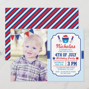 Amerikanische Unabhängigkeitstag Birthday Party Ei Einladung
