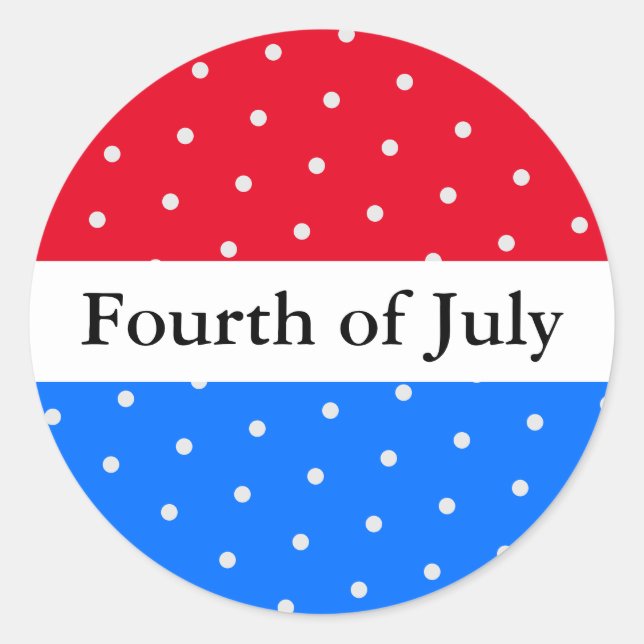 AMERIKANISCHE UNABHÄNGIGKEITSTAG Bright Red White  Runder Aufkleber (Vorderseite)