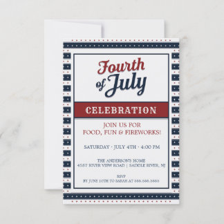 Amerikanische Unabhängigkeitstag Celebration Stars Einladung