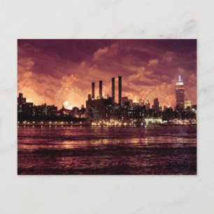 Amerikanische Unabhängigkeitstag Fireworks hinter  Postkarte