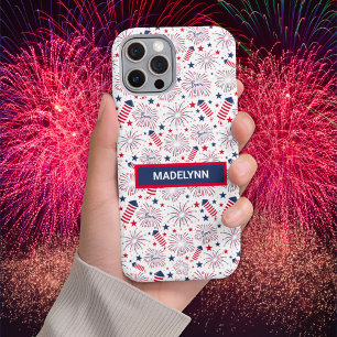 Amerikanische Unabhängigkeitstag Fireworks Muster iPhone 16 Pro Max Hülle