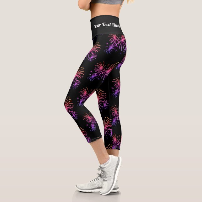 Amerikanische Unabhängigkeitstag Fireworks Zitat C Capri Leggings (Links)