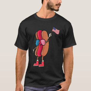 Amerikanische Unabhängigkeitstag Funny Hot Dog USA T-Shirt