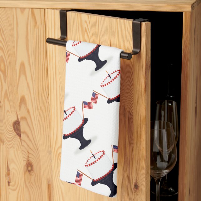 Amerikanische Unabhängigkeitstag Geburtstagskuchen Handtuch (Drittel gefaltet)