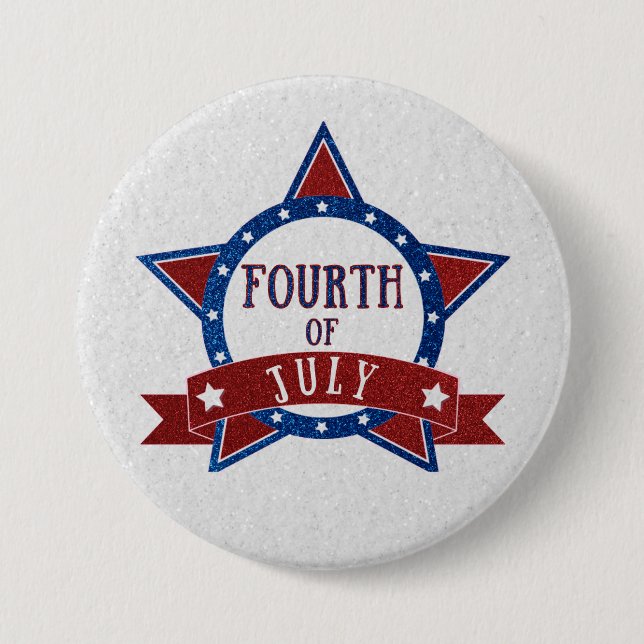 Amerikanische Unabhängigkeitstag Glitzer Button (Vorderseite)