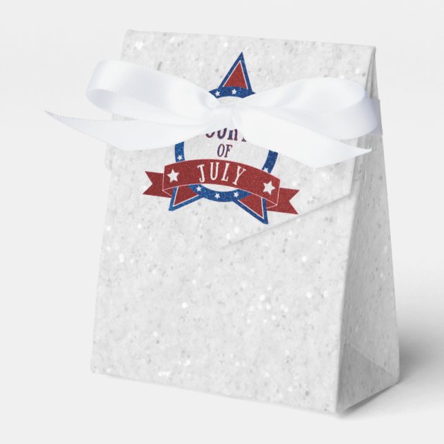 Amerikanische Unabhängigkeitstag Glitzer Geschenkschachtel (Vorderseite)