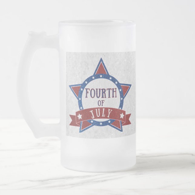 Amerikanische Unabhängigkeitstag Glitzer Mattglas Bierglas (Links)