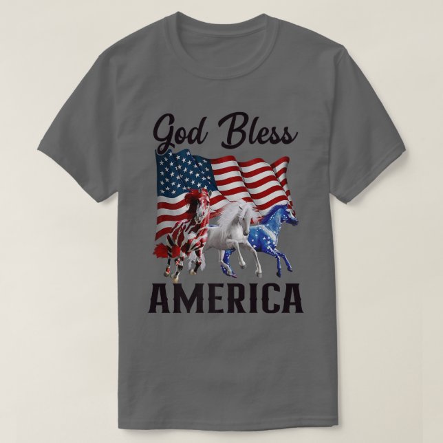 Amerikanische Unabhängigkeitstag "Gott segne Ameri T-Shirt (Design vorne)