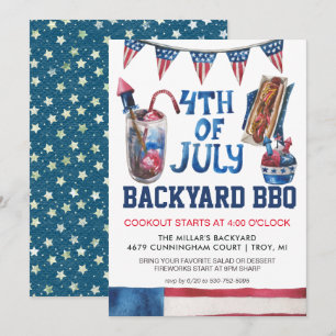 Amerikanische Unabhängigkeitstag GRILLEN Party Ein Einladung