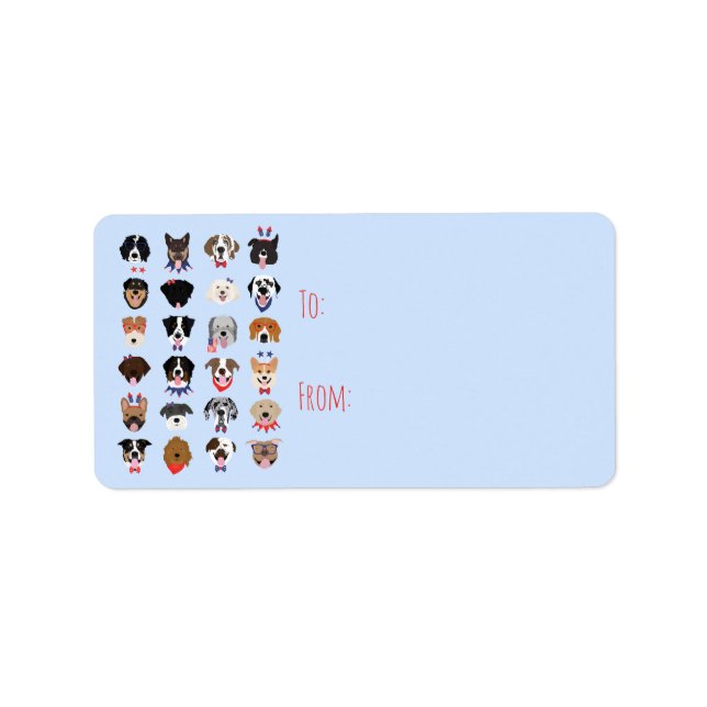 Amerikanische Unabhängigkeitstag-Hundeszenen Adressaufkleber (Vorne)