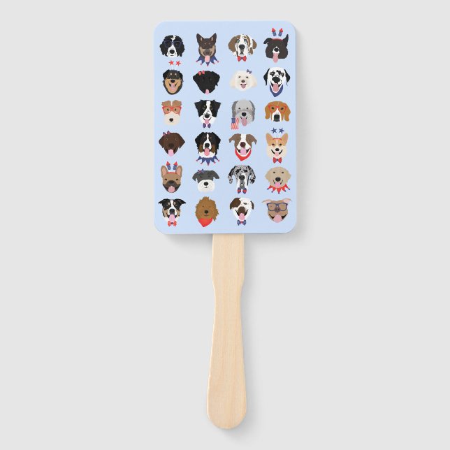 Amerikanische Unabhängigkeitstag-Hundeszenen Fächer (Vorderseite)