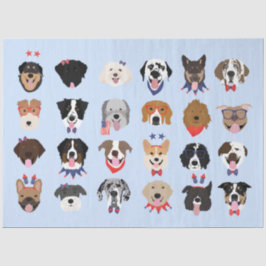 Amerikanische Unabhängigkeitstag-Hundeszenen Seidenpapier