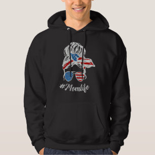 Amerikanische Unabhängigkeitstag Mama Life Messy B Hoodie