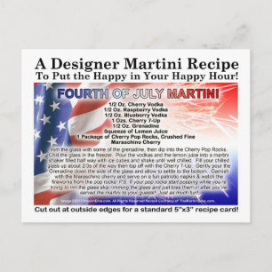 Amerikanische Unabhängigkeitstag Martini Rezept Po Postkarte