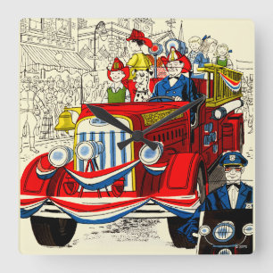 Amerikanische Unabhängigkeitstag Parade Quadratische Wanduhr