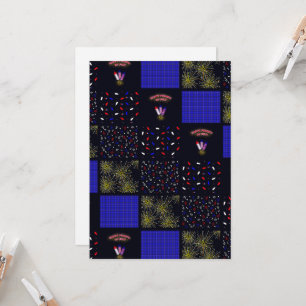 Amerikanische Unabhängigkeitstag Patchwork Pattern Einladung
