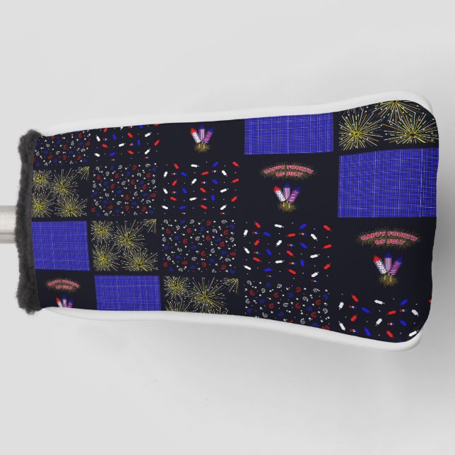 Amerikanische Unabhängigkeitstag Patchwork Pattern Golf Headcover (Vorderseite)