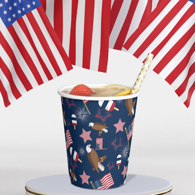 Amerikanische Unabhängigkeitstag Pattern Pappbecher (Von Creator hochgeladen)
