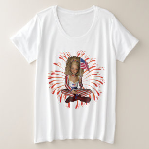 Amerikanische Unabhängigkeitstag Plus Größe T - Sh Große Größe T-Shirt