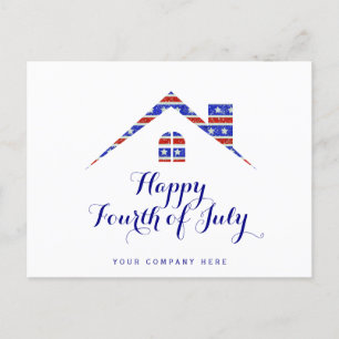 Amerikanische Unabhängigkeitstag-Realty-Werbung Postkarte