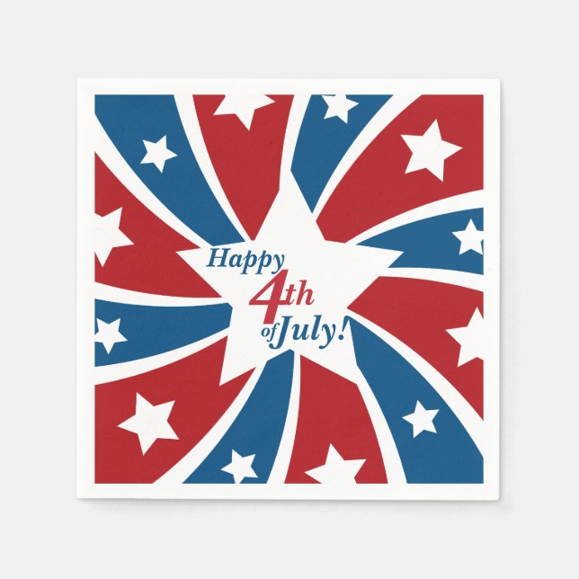 Amerikanische Unabhängigkeitstag Red White Blue US Serviette (Vorderseite)