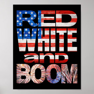 Amerikanische Unabhängigkeitstag rot weiß und Boom Poster