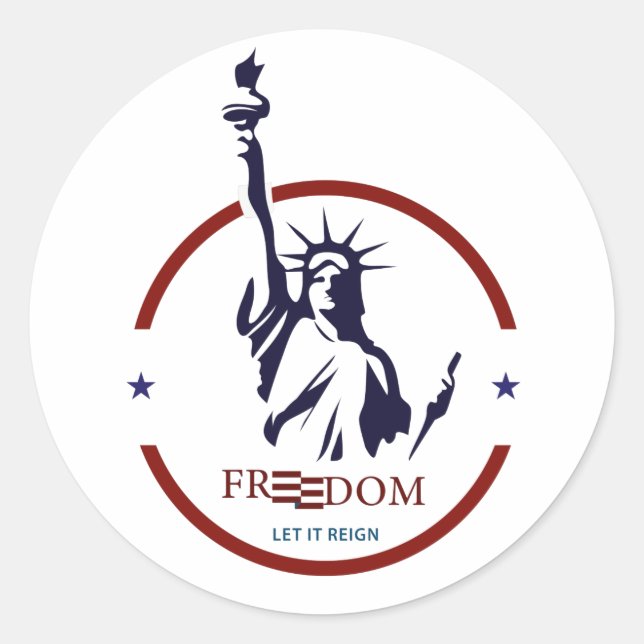 Amerikanische Unabhängigkeitstag-Round-Stickers Runder Aufkleber (Vorderseite)