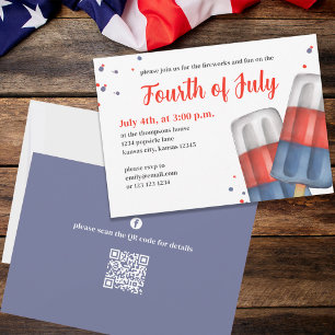Amerikanische Unabhängigkeitstag Summer Popsicles Einladung