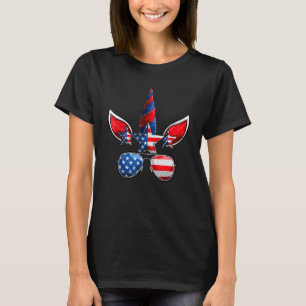 Amerikanische Unabhängigkeitstag Unicorn Face Amer T-Shirt