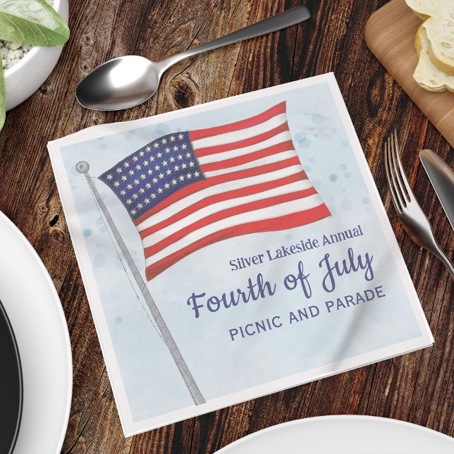Amerikanische Unabhängigkeitstag-US Flagge Serviette (Fourth of July American Flag Custom Napkins)