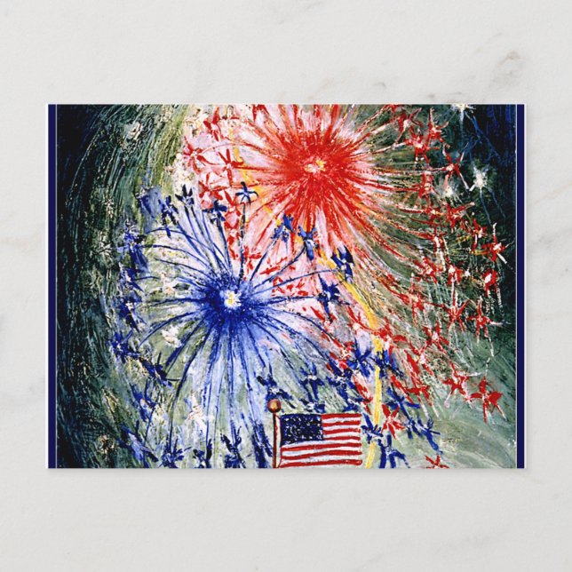 Amerikanische Unabhängigkeitstag Vintage Postkarte (Vorderseite)